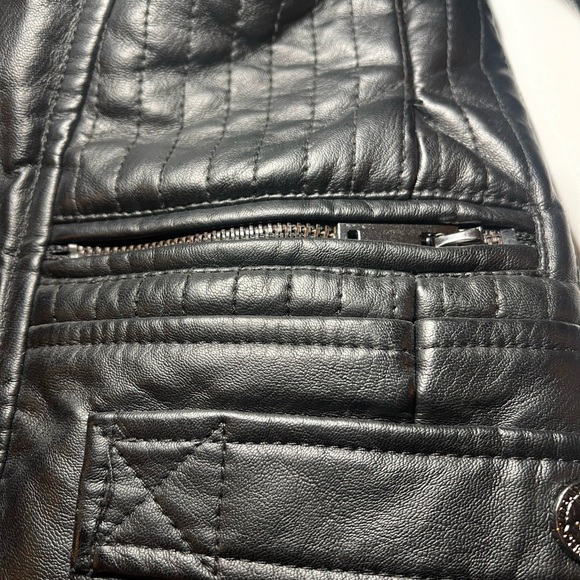 Urban Republic Girls Faux Black Leather Moto Jacket Size S 7/8 - Picture 12 of 13